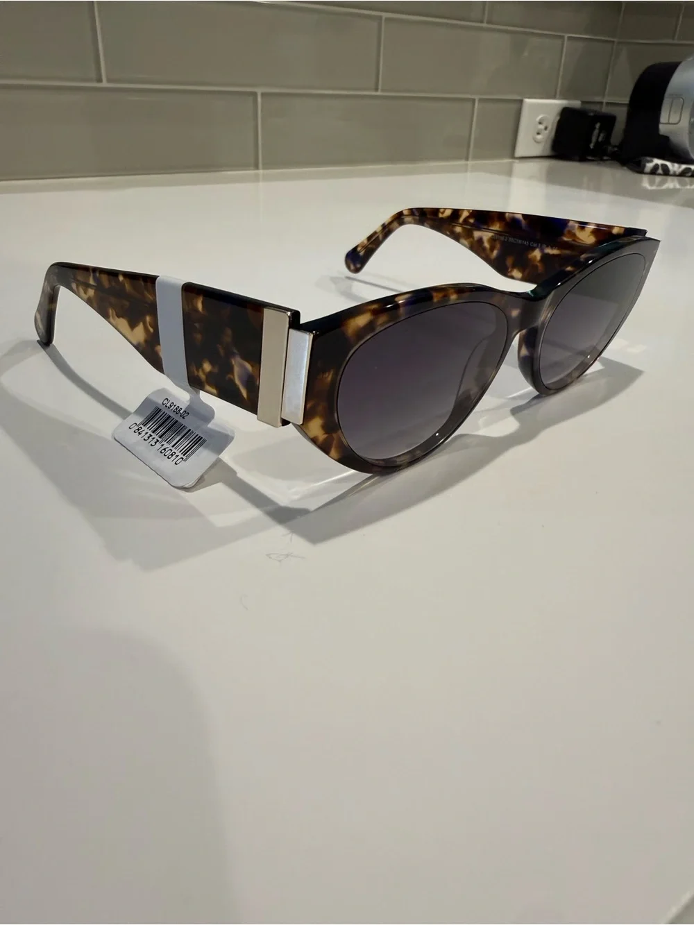 NEW Carolina Lemke Berlin Dree Brown & Blue Demi Cat Eye Sunglasses CL9188